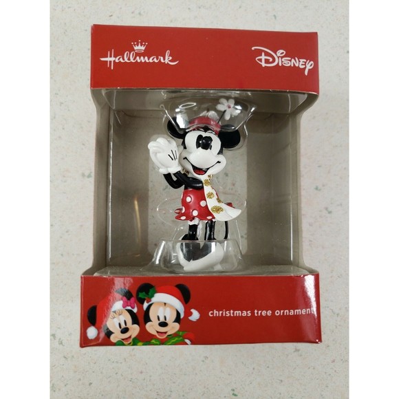HALLMARK DISNEY MINNIE MOUSE WITH SANTA HAT & SCARF Christmas Ornament New 2017 - Picture 2 of 9